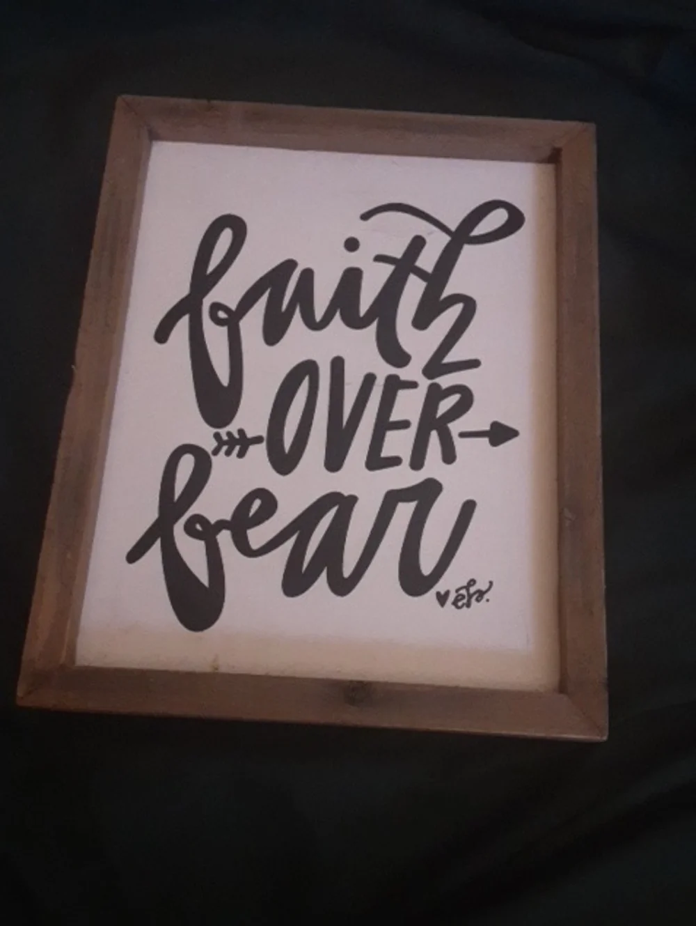 Rustic 'Faith Over Fear' Framed Wall Art - Black on White